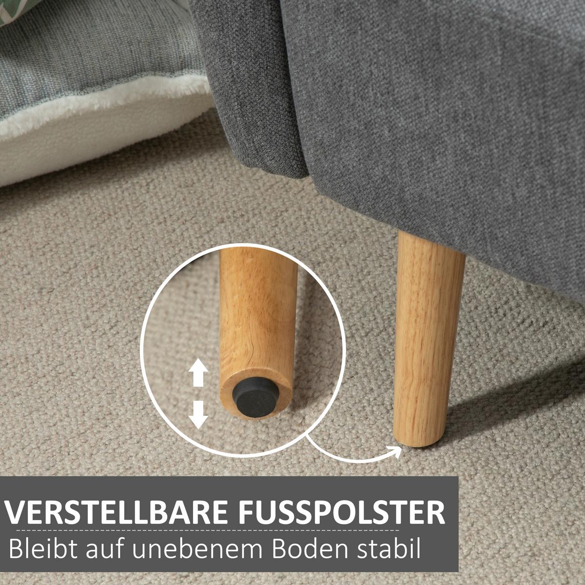 2 Sitzer Sofa, Couch mit 2 Wurfkissen, gepolsterter Doppelsofa mit Samtopik - Multicolor, Kunststoff (70/80/130cm) - HOMCOM