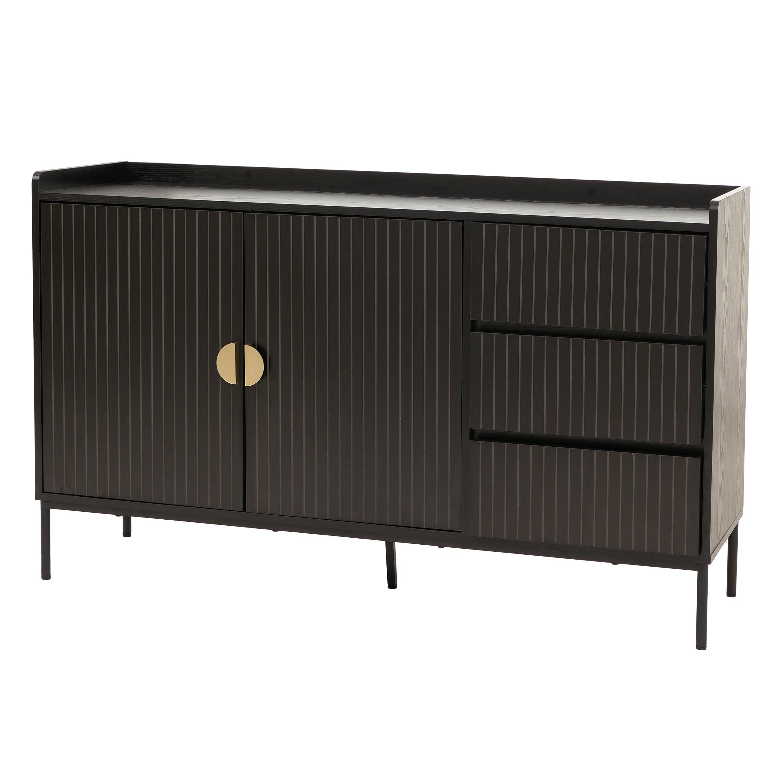 SIDEBOARD Schwarz - Schwarz, Holz (130/80/42cm) - MCW