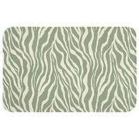 BADEMATTE Zebra - Motiv - Grün 80x50 cm - Salbeigrün, Textil (80/50cm) - OnlyWow