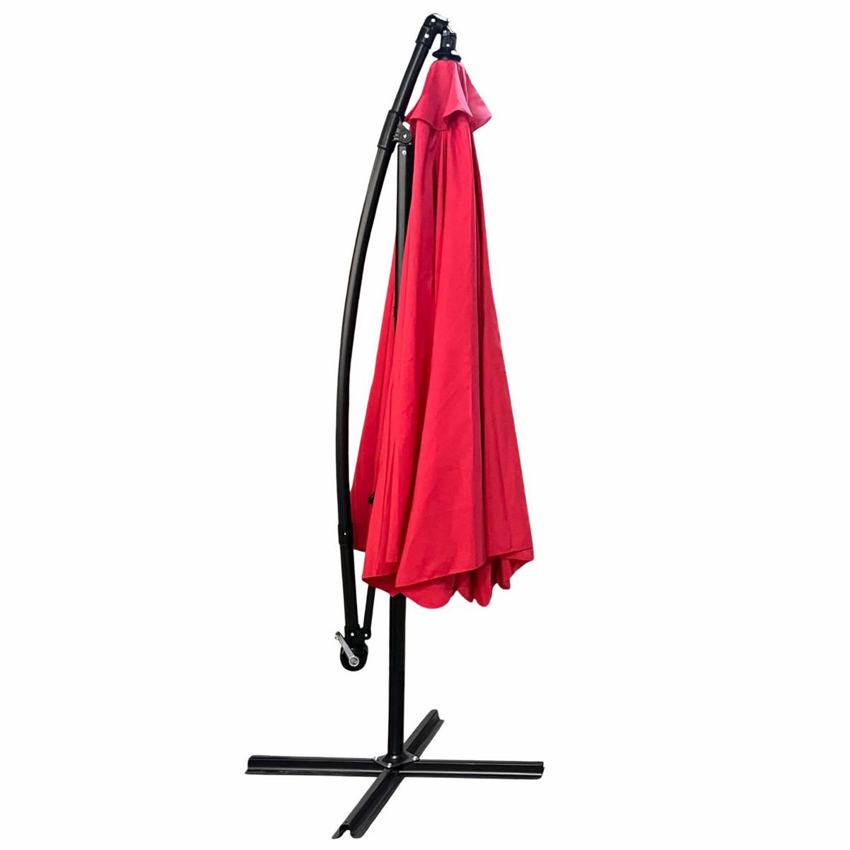 GARTENSCHIRM Rot 300/245/300 - Rot, Textil/Metall (300/300cm) - RAUMHIRSCH FURNITURE