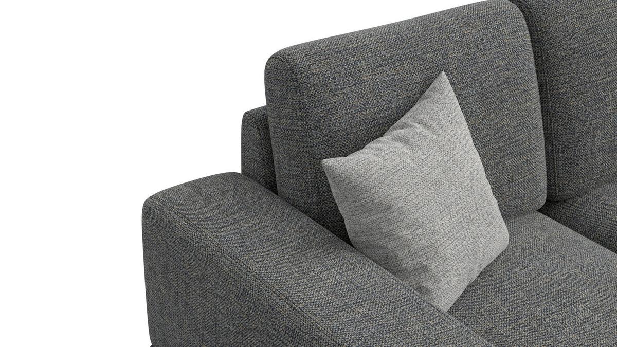 SOFA OTTO 2-Sitzer, anthracit - Schwarz/Grau, Holz/Textil (171/89/98cm) - Wozimo