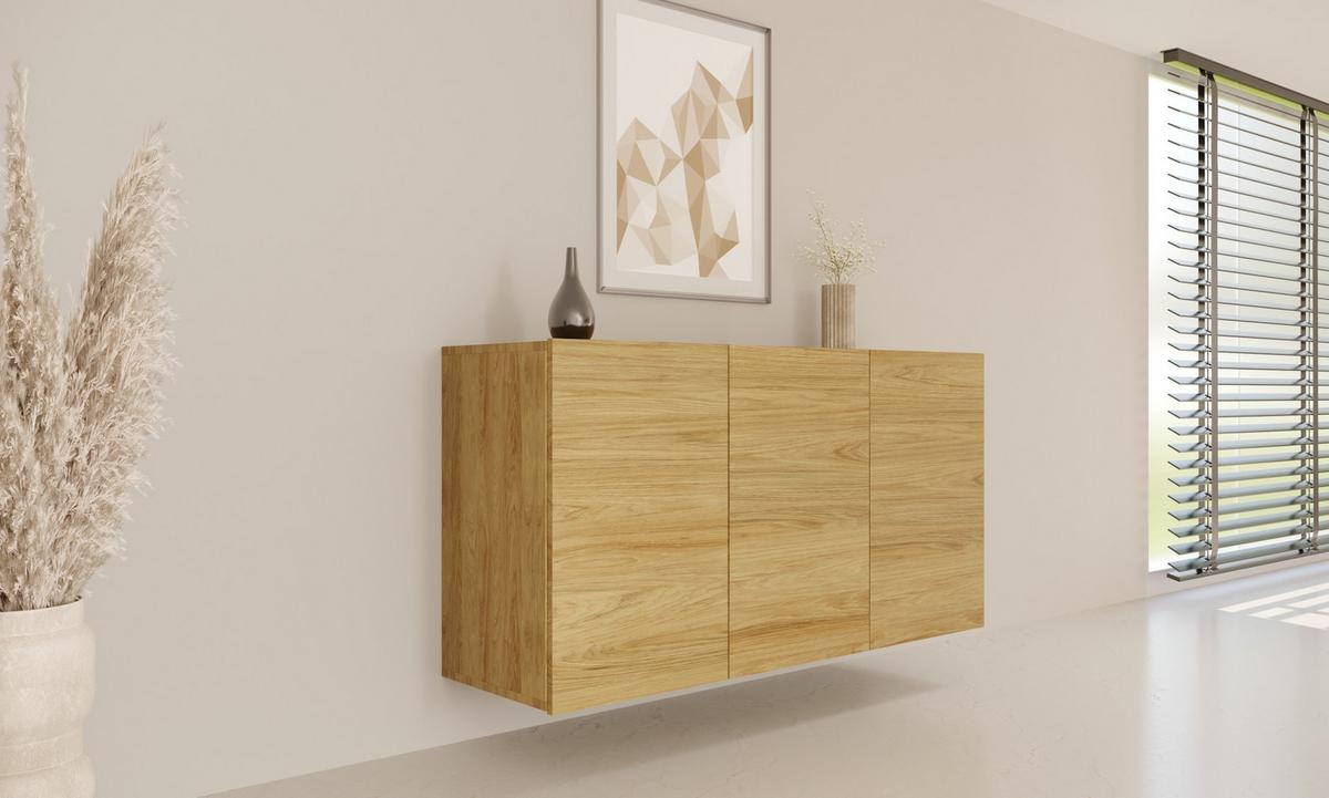 KOMMODE Dallas Hickory 160/60/35 - Eiche Bianco, Holzwerkstoff (160/60/35cm) - RAUMHIRSCH FURNITURE