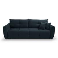 BETTSOFA MODA Blau Chenille-Stoff mit Schlaffunktion - Dunkelblau, Holz (245/86/110cm) - MASSENO