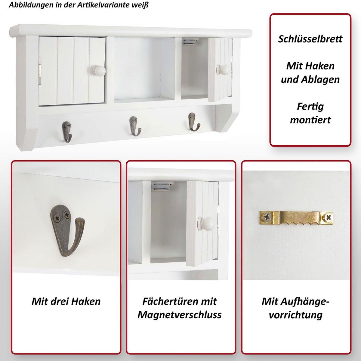 SCHLÜSSELBRETT Braun - Braun, Holz (40/19/8cm) - MCW