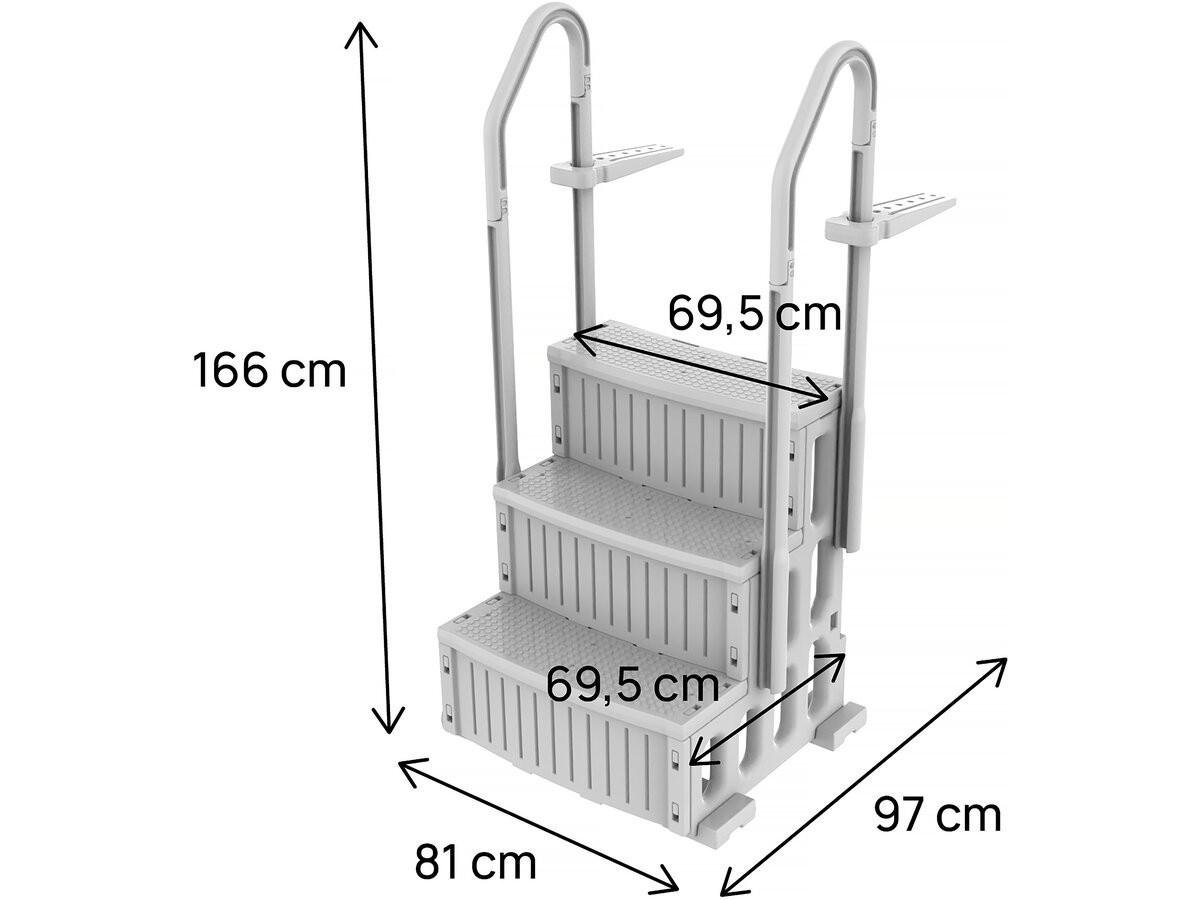 TREPPE nathan weiss - Weiß, Kunststoff (81/166/97cm) - Habitat Garten