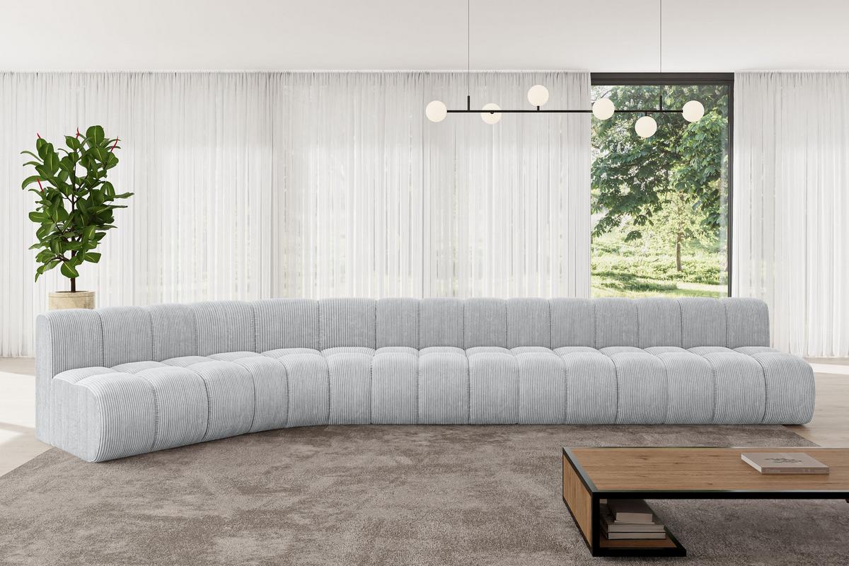 ECKSOFA modulares Sofa Montra-L3 - 472x174x70 cm Grau - Grau, Holzwerkstoff/Textil (472/174cm) - ALTDECOR