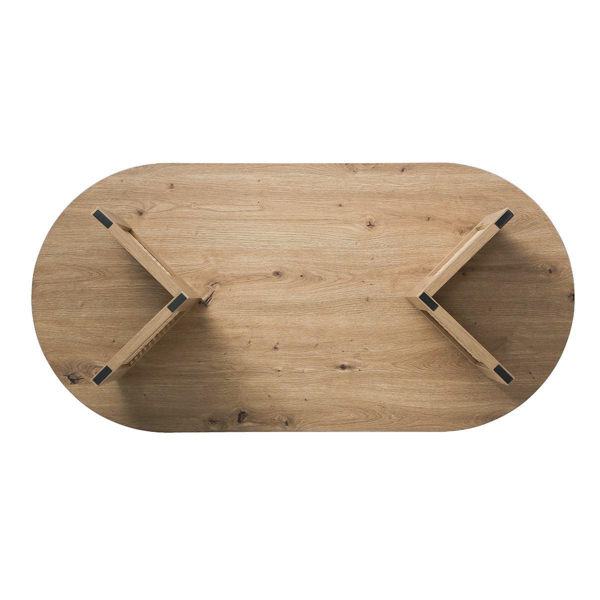 COUCHTISCH mit ovaler Tischplatte 40/72/120 cm - Eschefarben, Holzwerkstoff (66.2/60/40cm) - Calicosy