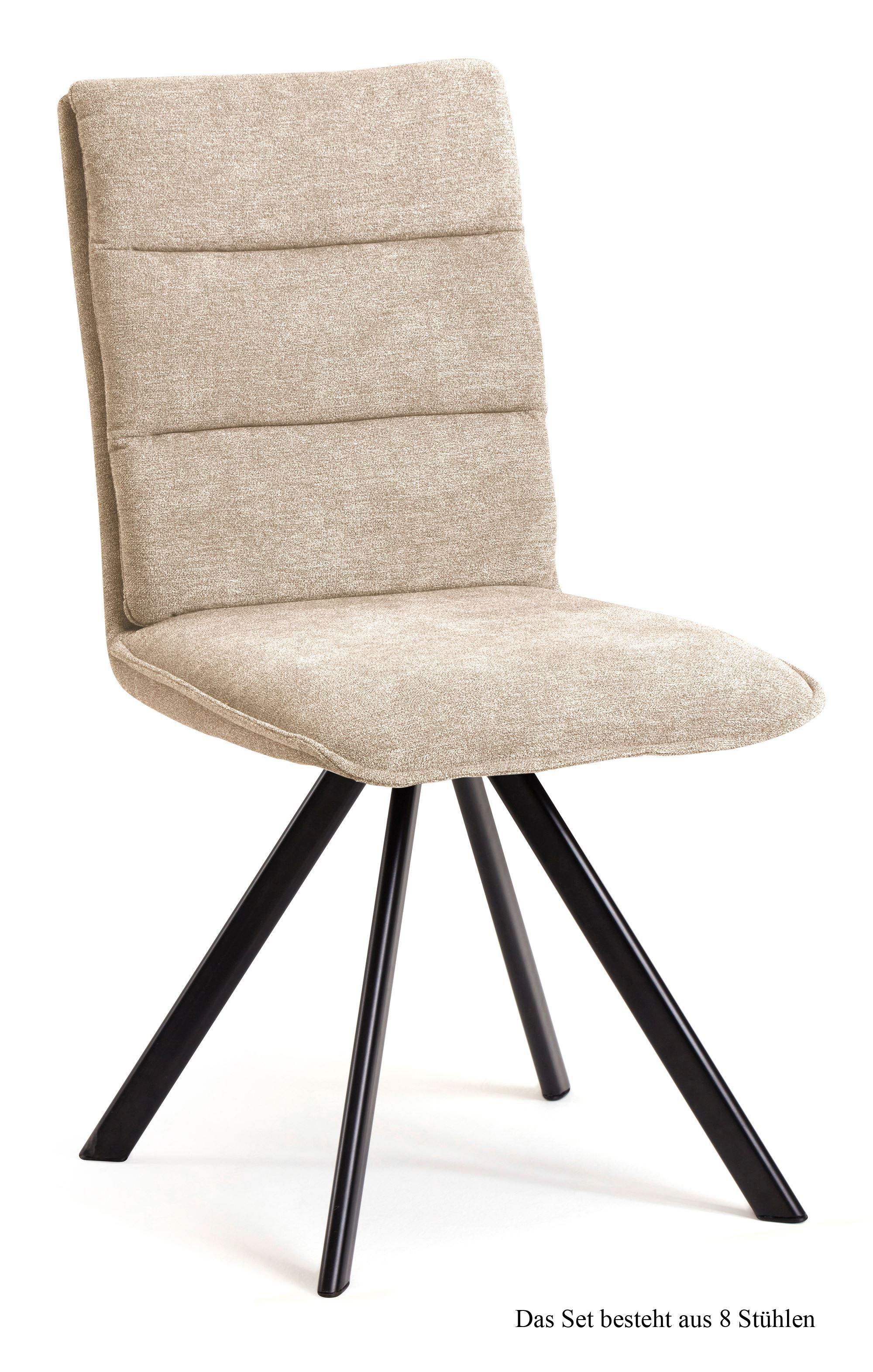 ESSZIMMERSTUHL (8er-Set) Debbi 47x92x60 Schwarz/Natur - Schwarz/Naturfarben, Kunststoff (60/92/47cm) - 58aufmkessel