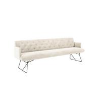 ESSZIMMERBANK CHARME Cremeweiß Cord - Creme, Textil (246/85/69cm) - KAWOLA