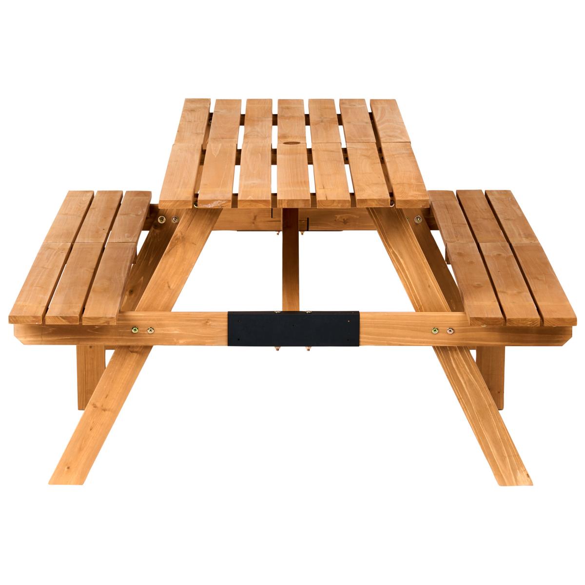 PICKNICKTISCH mit Bänken Tannenholz Hellbraun Roscigno - Hellbraun, Holz - Beliani