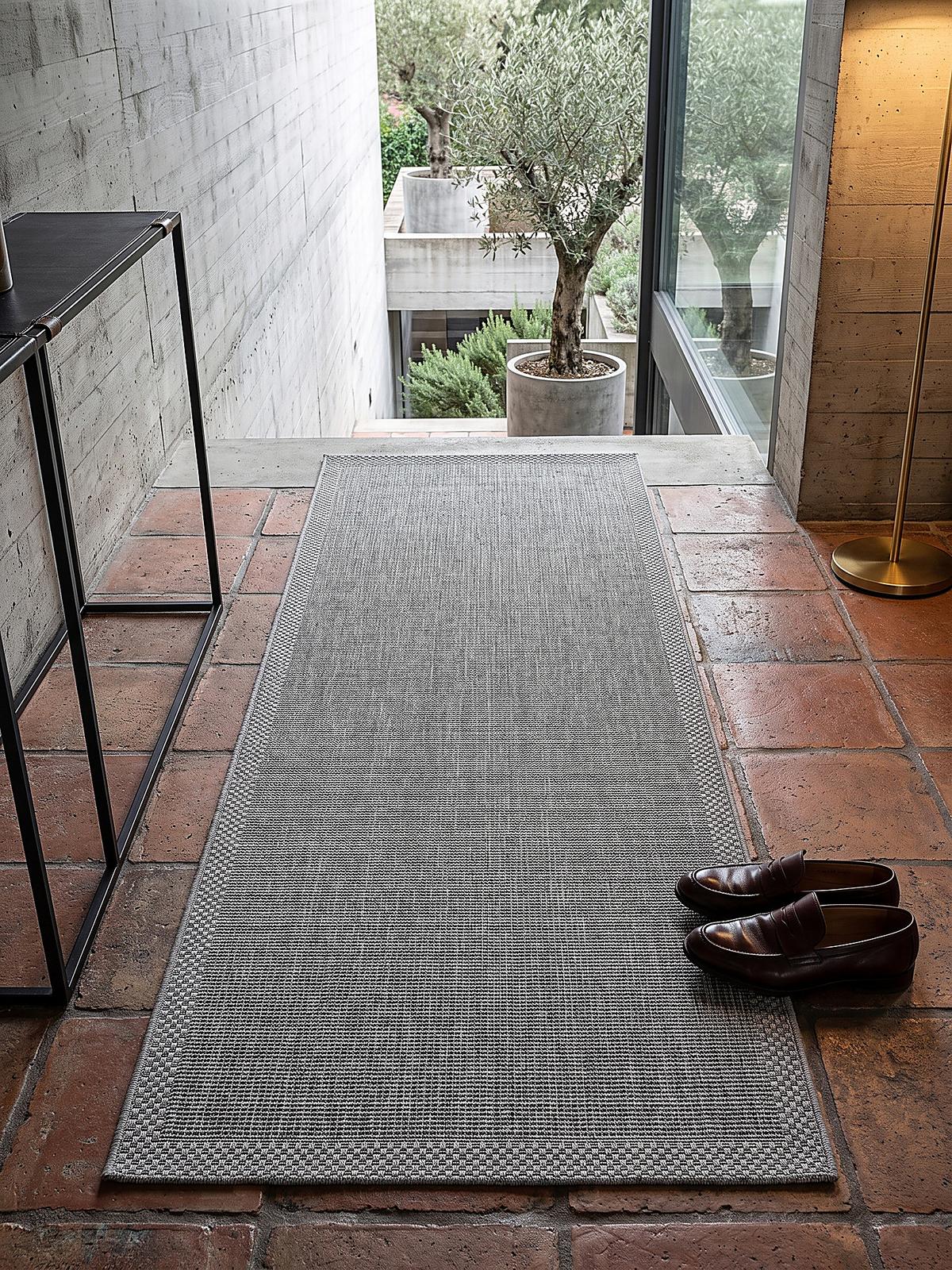 TEPPICHLÄUFER Uni ESERA Polypropylen Grau 67 x 180 cm - Grau, Textil (67/180cm) - KADIMA DESIGN