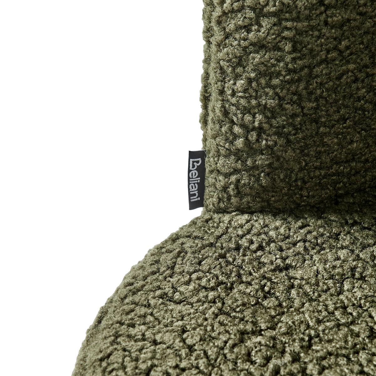 SESSEL Bouclé Dunkelgrün Lovelock - Schwarz/Grün, Textil (67/86/70cm) - Beliani