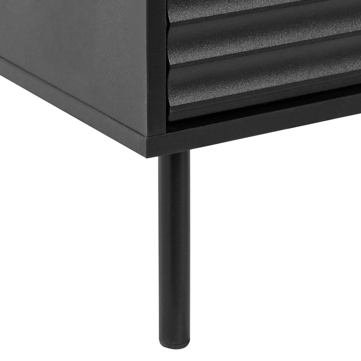 NACHTTISCH mit 2 Schubladen Schwarz Walgett - Schwarz, Holzwerkstoff (39/40/54cm) - Beliani