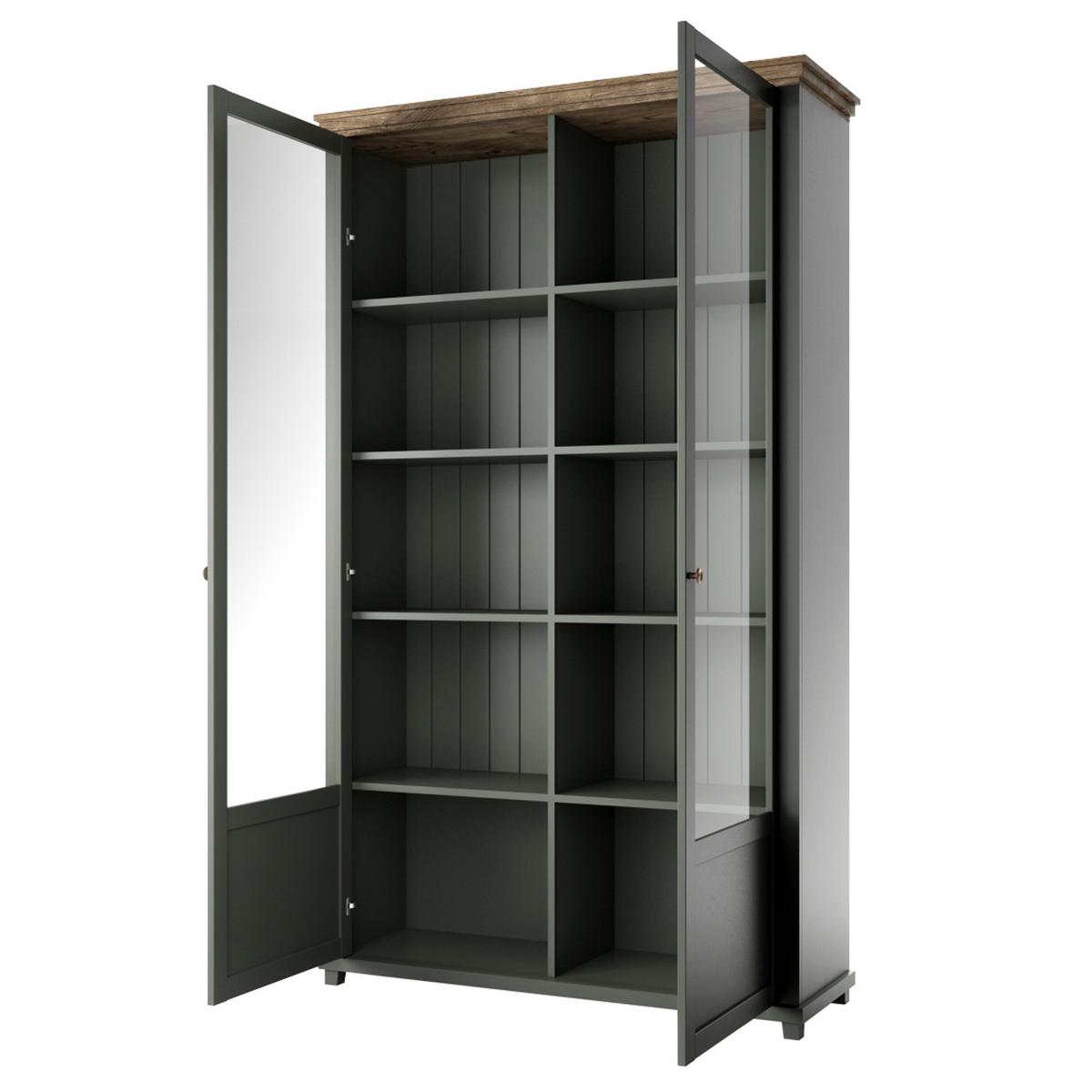 VITRINE in Grün - Grün, Holzwerkstoff (126/200/42cm) - MASSENO