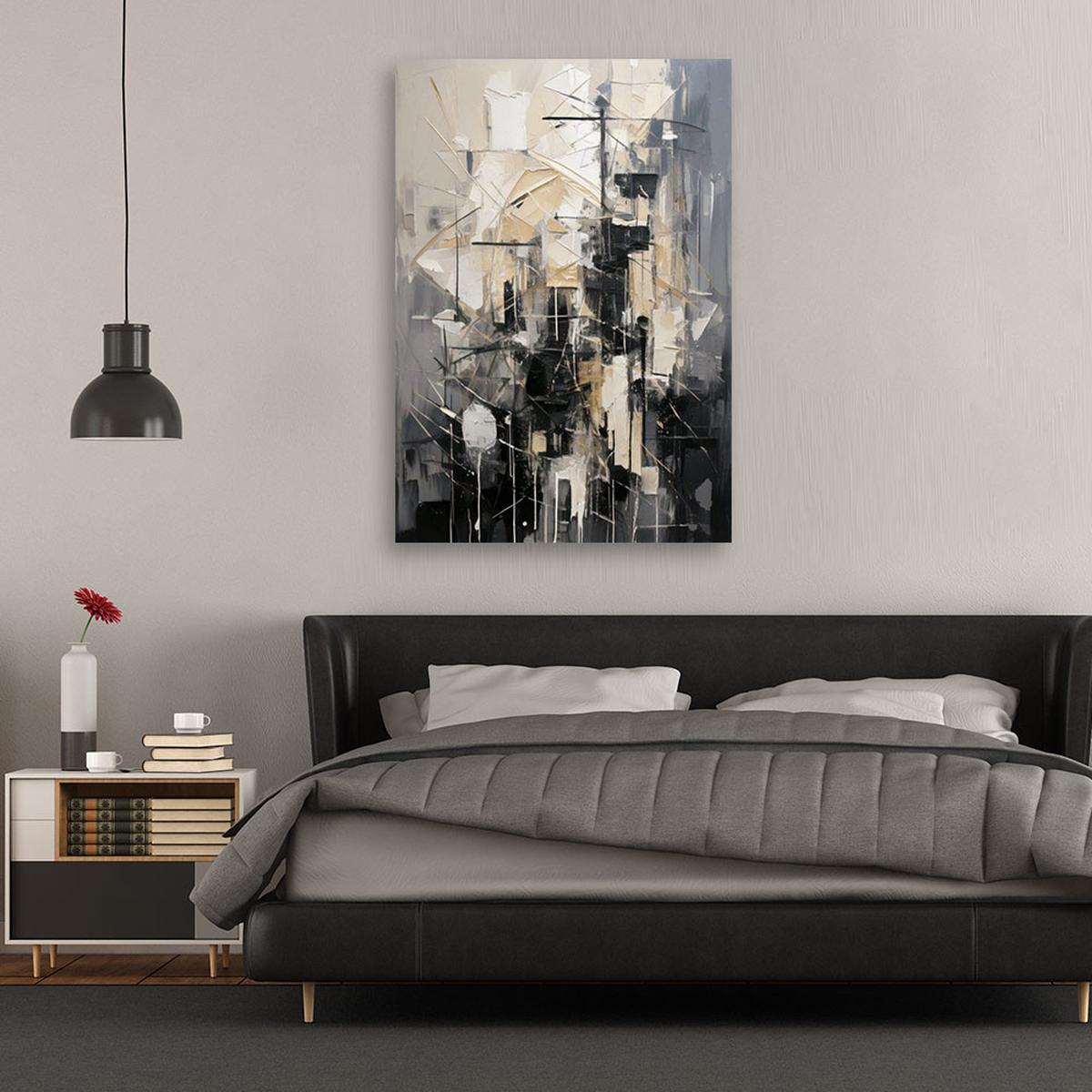 LEINWANDBILD Abstraktion 60x90cm - Grau, Textil (60/90cm) - Feeby