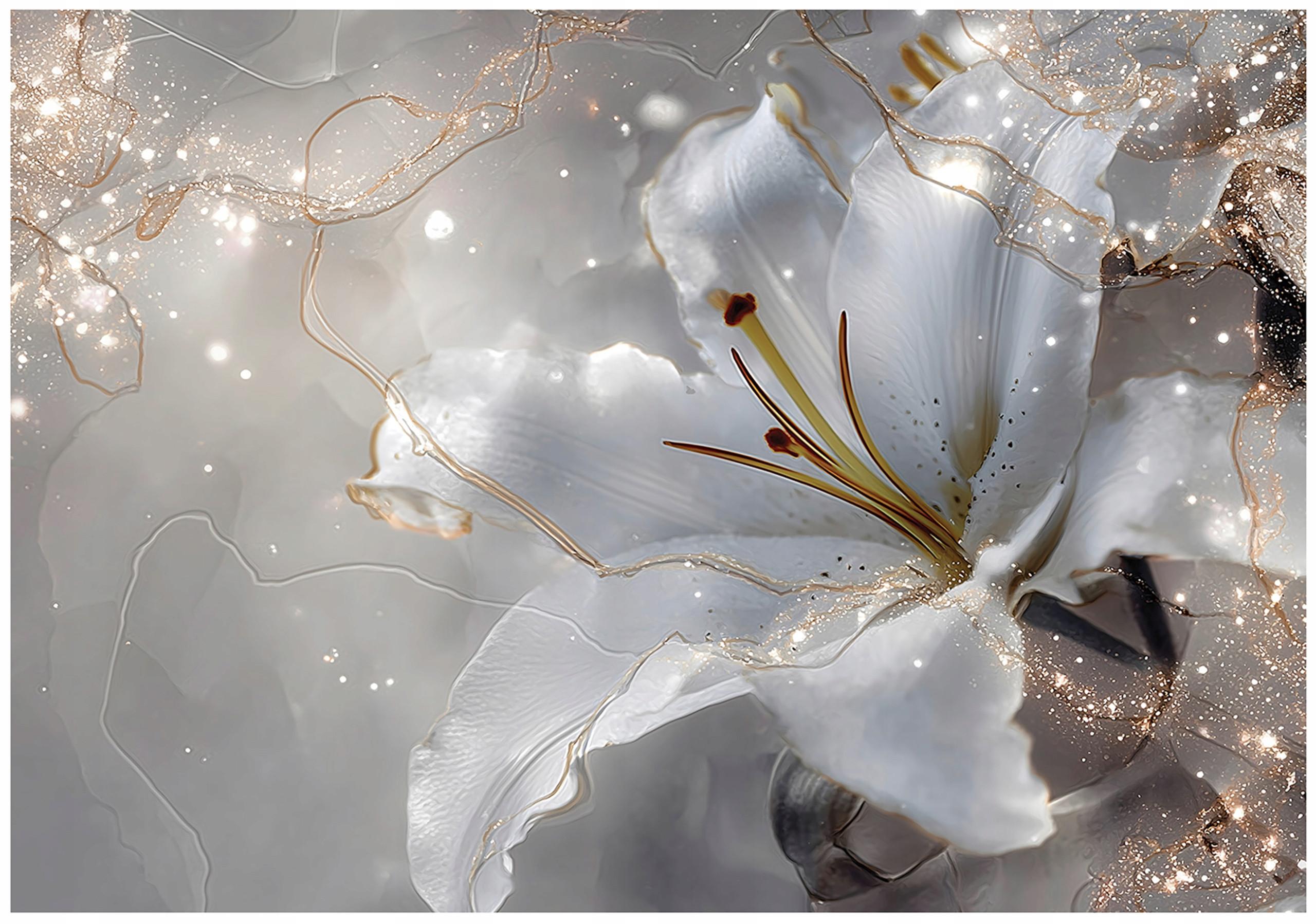 FOTOTAPETE Blumen Lilien Beige 350x250 cm - Multicolor, Papier (350/250cm) - Wallarena