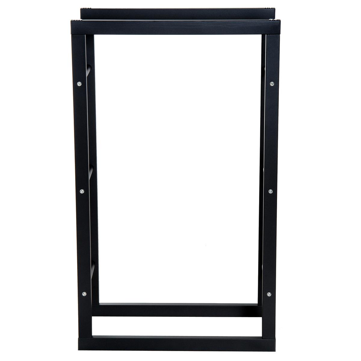 KAMINHOLZREGAL, Stahl, Schwarz, 60L x 25B x 100H cm - Schwarz, Metall (25/100/60cm) - HOMCOM