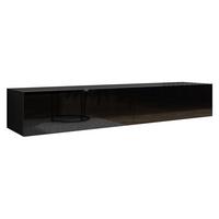 TV-LOWBOARD Vigo 180 - Schwarz Hochglanz/Schwarz, Holzwerkstoff (180/30/40cm) - MIRJAN24