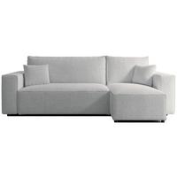 ECKSOFA Scarlo Hellgrau Bouclé-Bezug - Hellgrau/Schwarz, Kunststoff/Textil (244/145cm) - Selsey