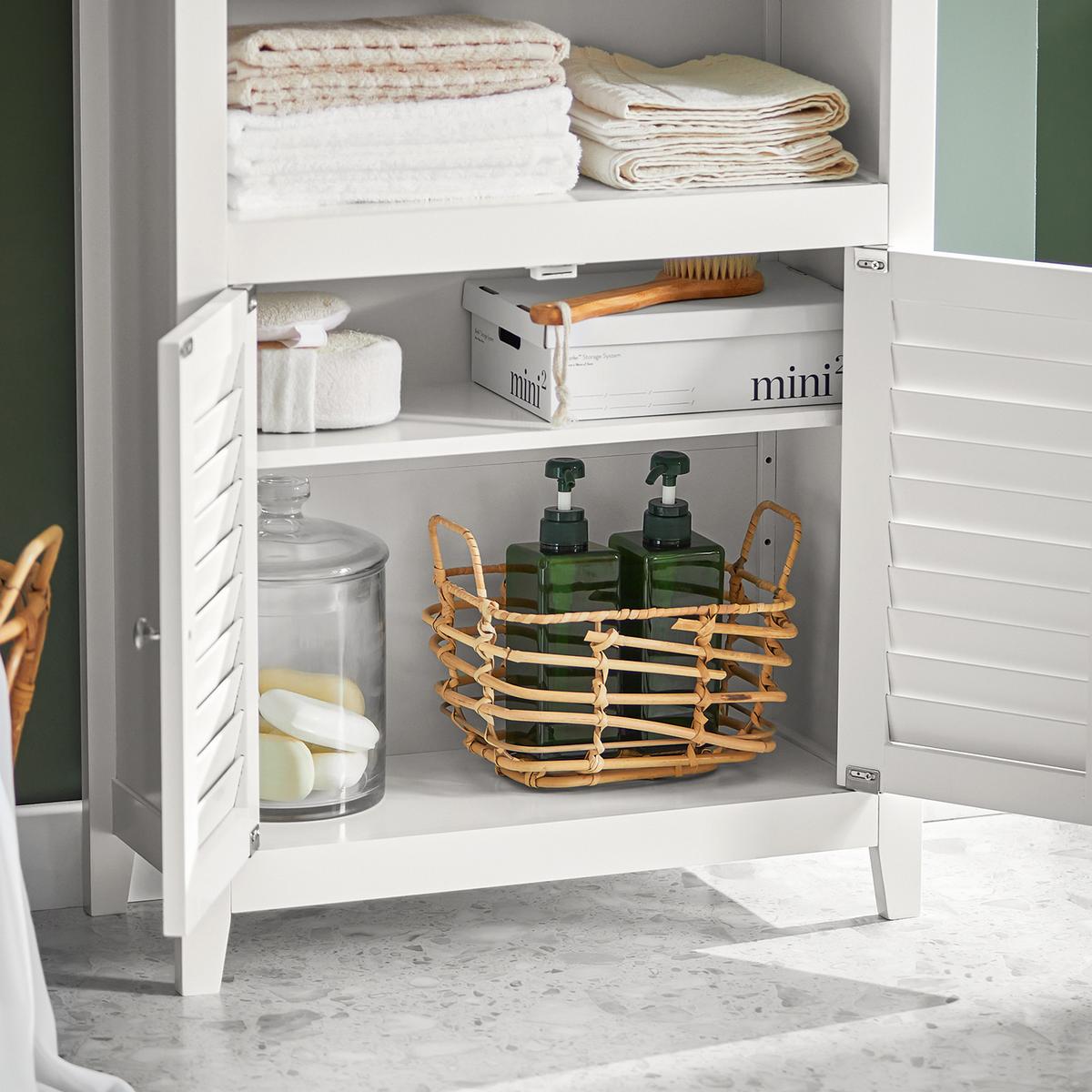 BADSCHRANK Weiß - Weiß, Holzwerkstoff (60/90/26cm) - SoBuy