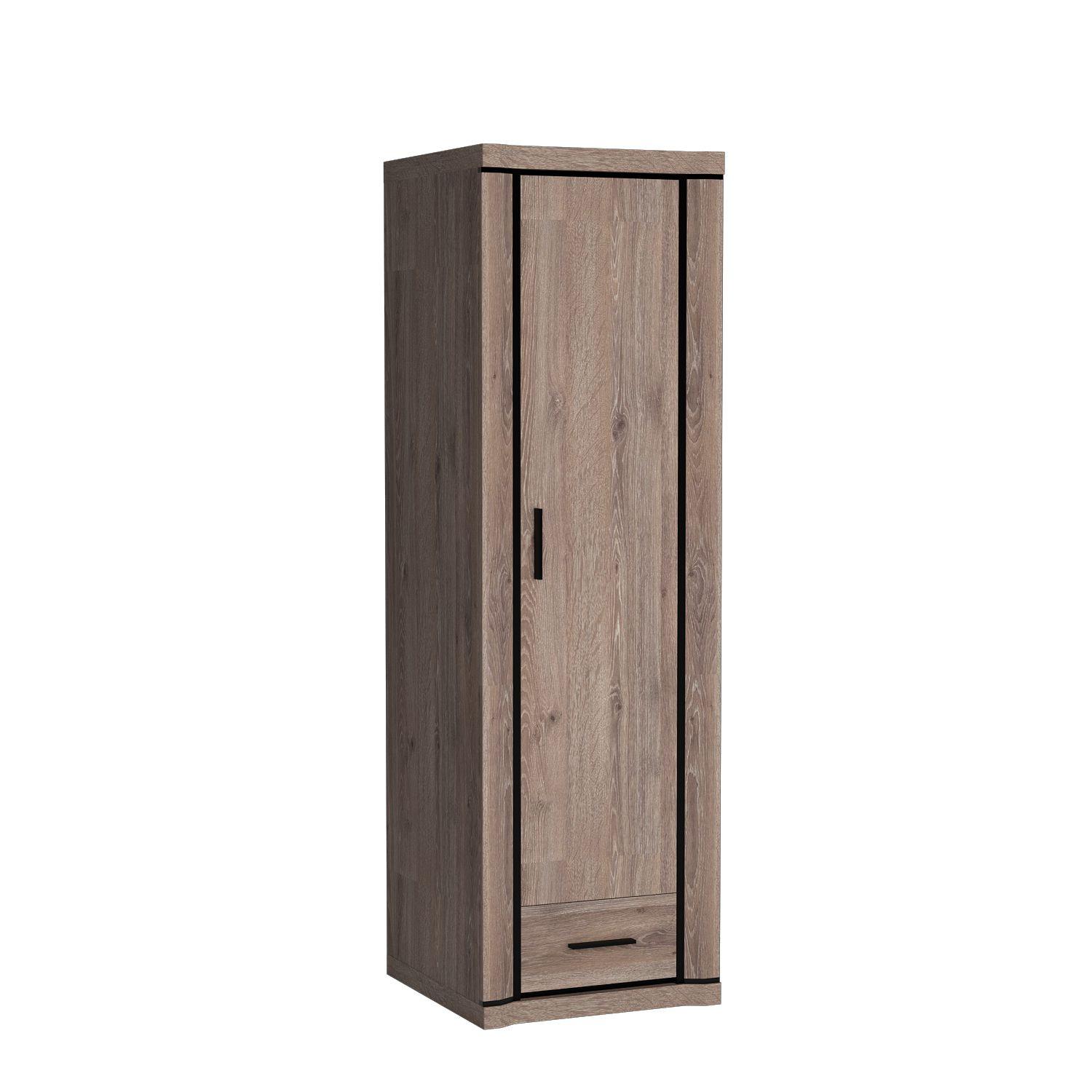 DREHTÜRENSCHRANK MALAGA 58/192/59 cm 1-türig Braun - Braun, Holzwerkstoff (58/192/59cm) - MASSENO