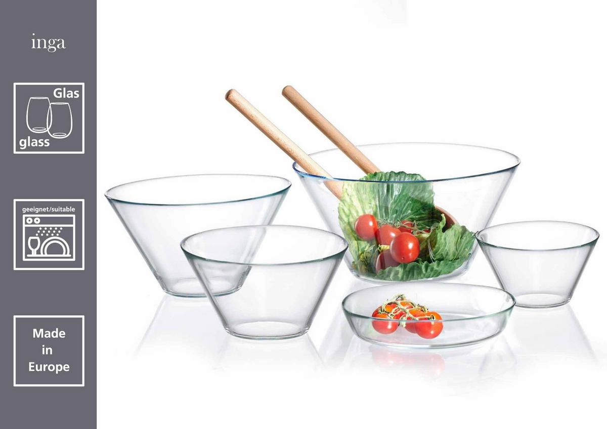 SALATSCHALEN Inga transparent ø 25,5 cm 6er Set - Transparent, Glas (25.5cm) - Ritzenhoff Breker