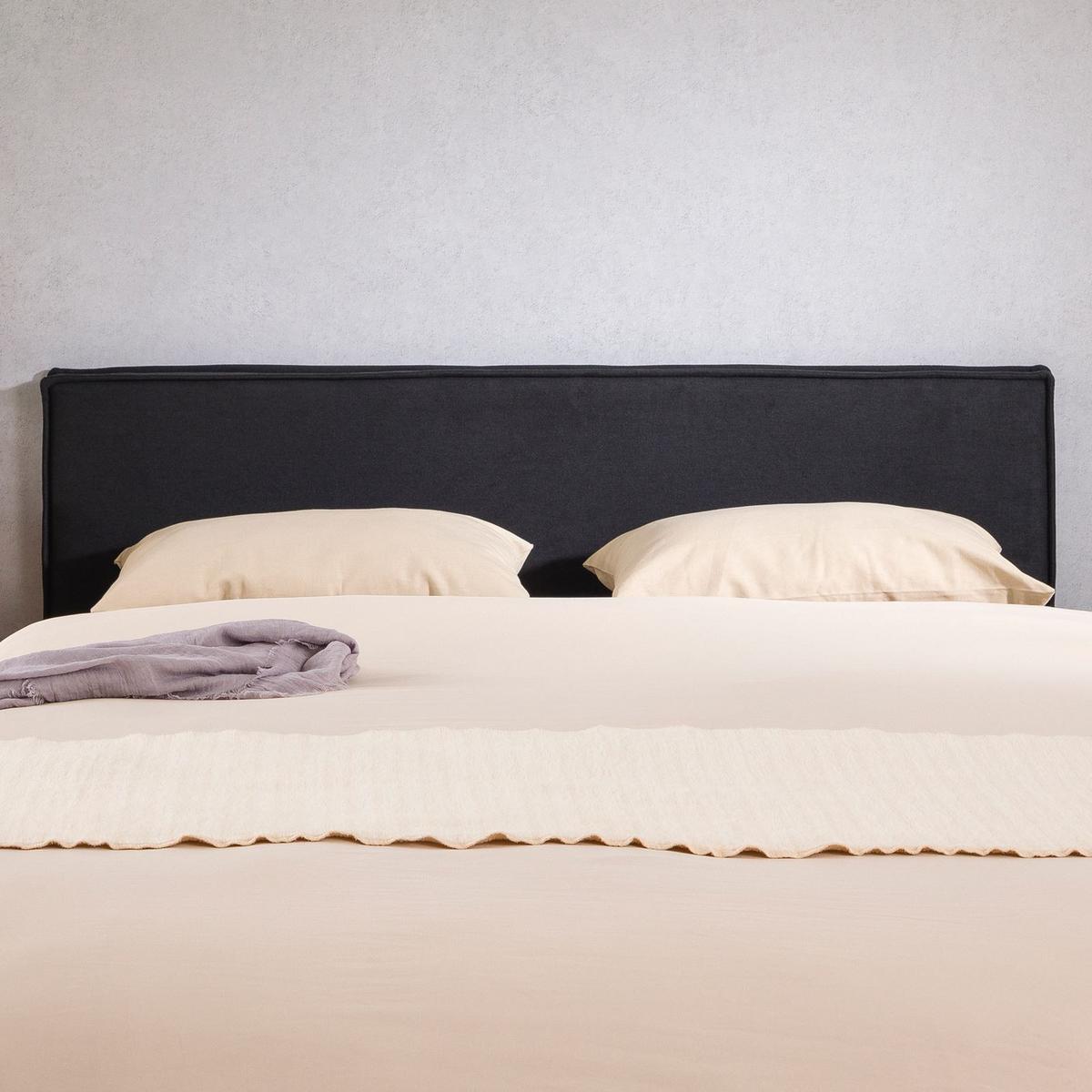 KOPFTEIL KLAO 160x190 cm schwarz - Schwarz, Textil (161/59/6cm) - IDIMEX