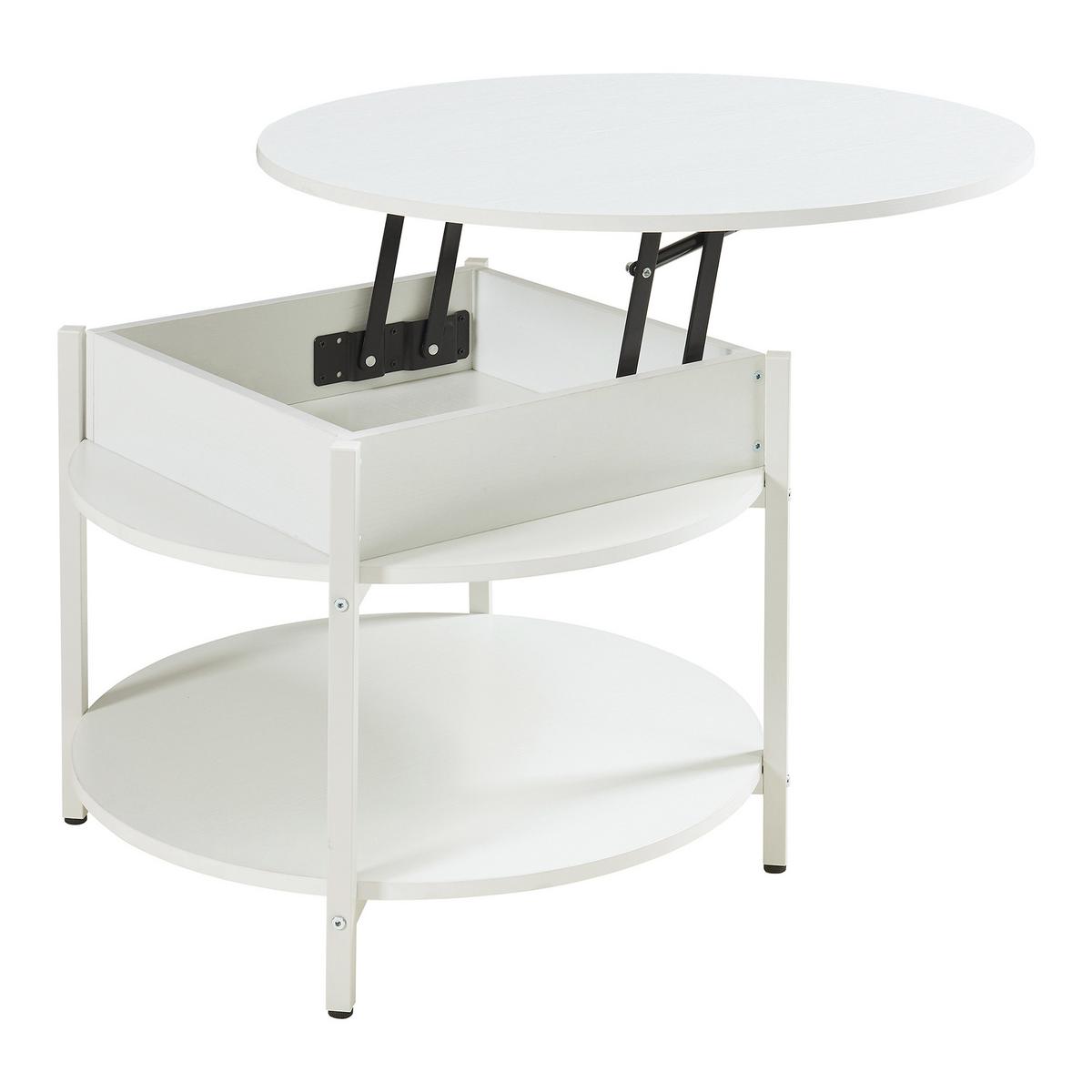 COUCHTISCH Kandas 70/49 cm - Weiß, Holzwerkstoff/Metall (70/70/49cm) - [en.casa]