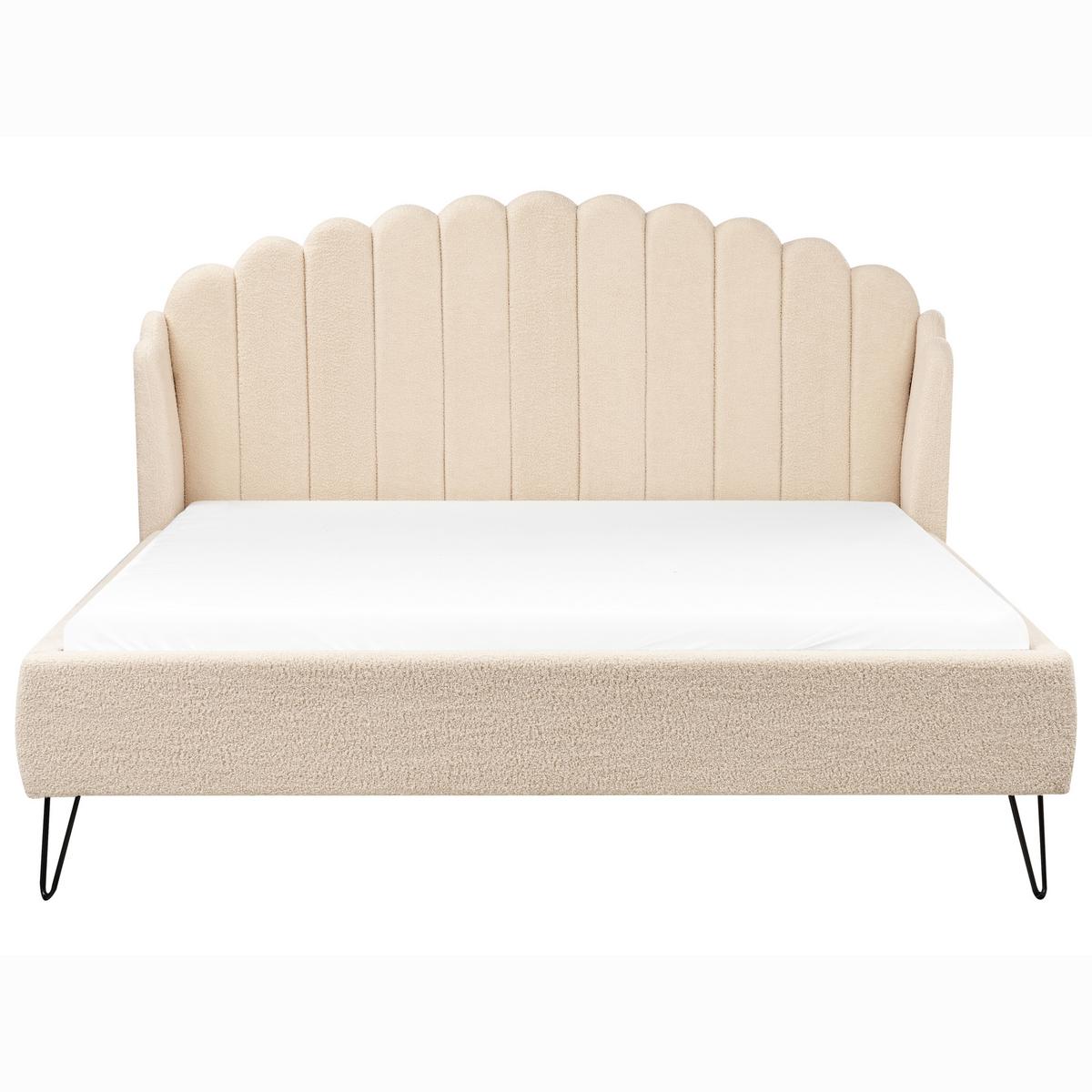 POLSTERBETT mit Lattenrost 180x200 cm Beige Ambillou - Beige, Textil (180/200cm) - Beliani