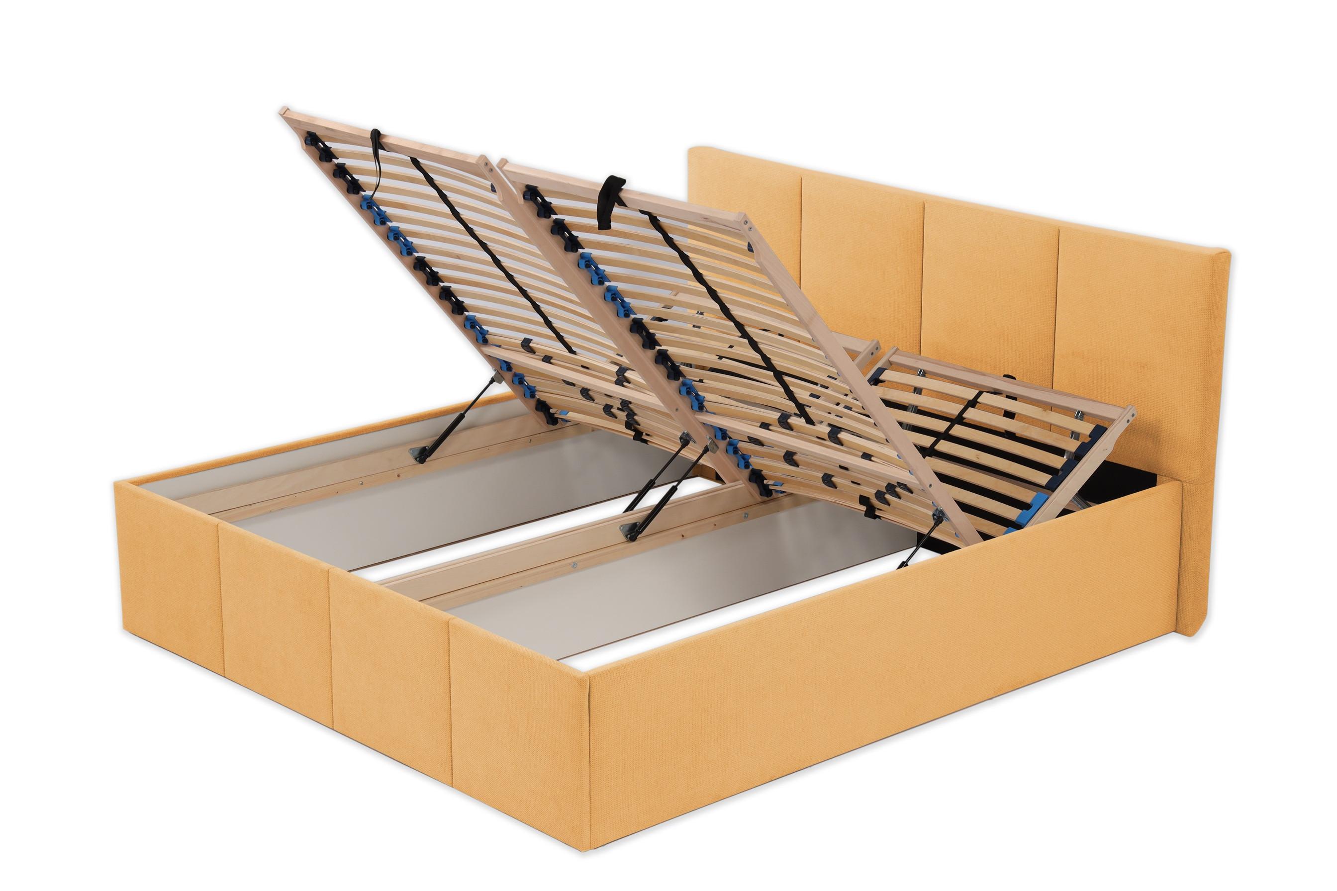 POLSTERBETT Dalas Gold 180 x 200 x 40 cm Bettkasten Mit hochwertiger Matratze H2 (bis 100 kg) und Lattenrost - Goldfarben, Holz (180/200cm) - Halmon Schlafkomfort Betten 