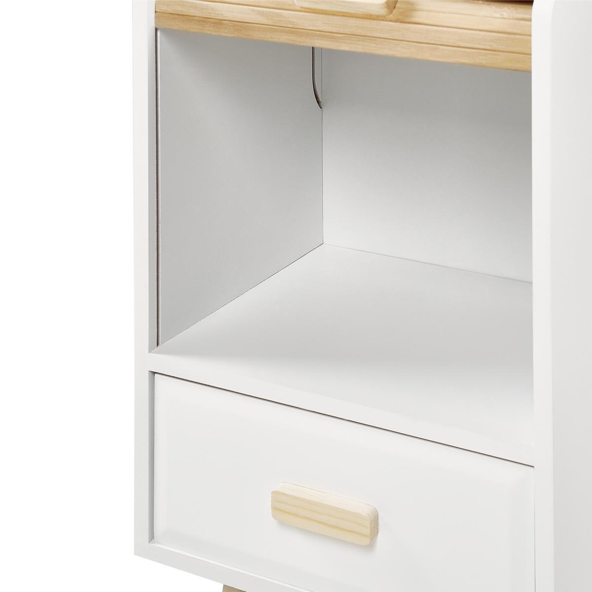 NACHTTISCH mit 1 Schublade Weiß Nesika - Weiß, Holzwerkstoff (30/56/30cm) - Beliani