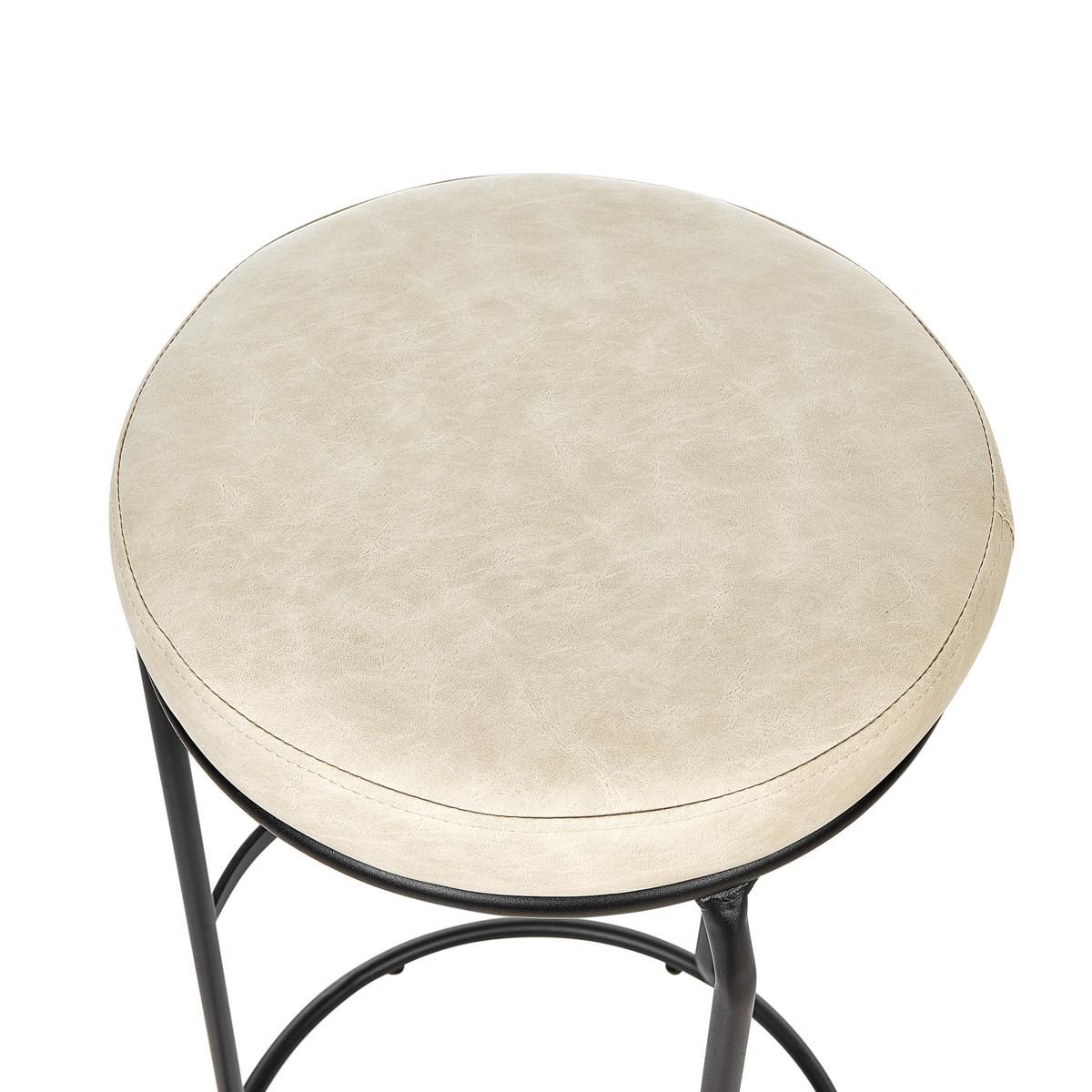 BARHOCKER 2er-Set Kunstleder Hellbeige Milroy - Beige, Kunststoff (43/74/43cm) - Beliani