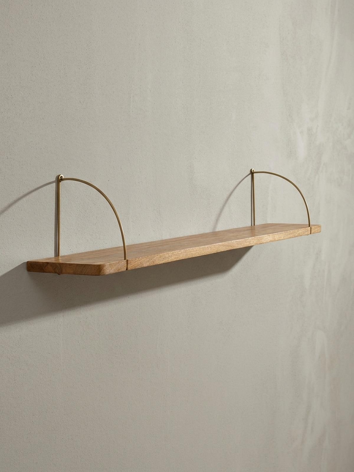 WANDREGAL TEVERE Mango Massivholz Eisen Industrial, Beige 100x22x25 cm - Beige, Holz/Metall (100/25/22cm) - KADIMA DESIGN