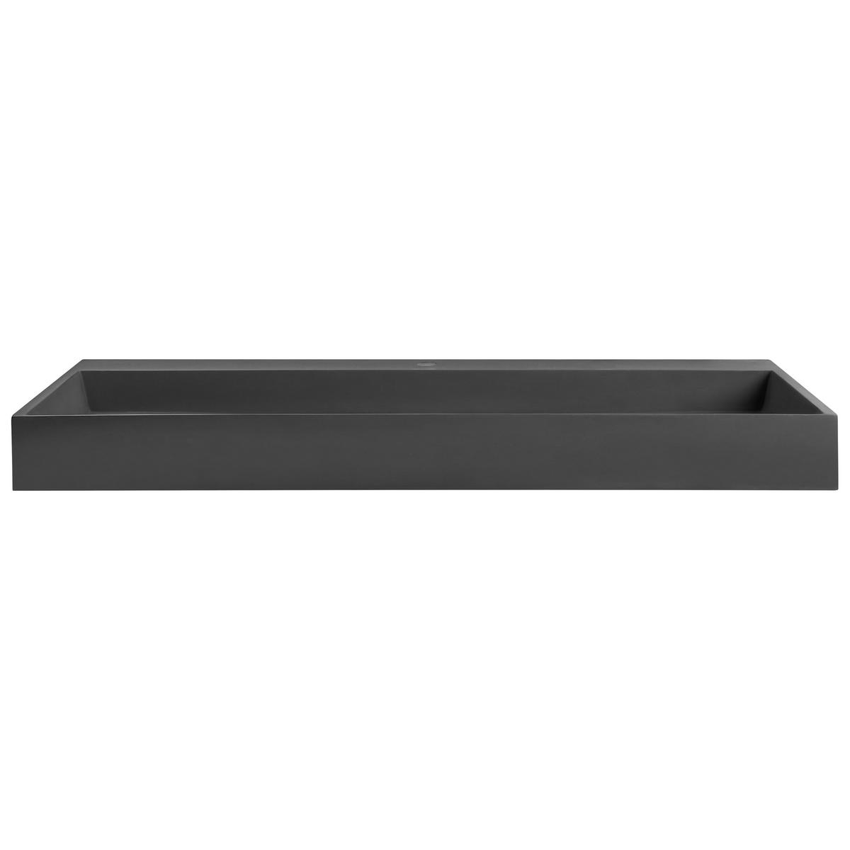 HÄNGEWASCHBECKEN Schwarz 120/46 cm Mineralguss Quenko - Schwarz, Naturmaterialen (120/12/46cm) - Beliani