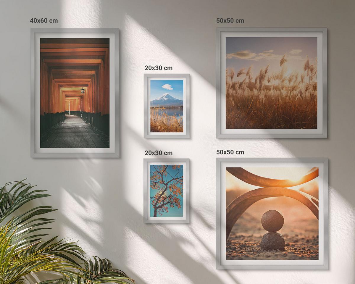BILDER SET 5er Set - 50x50 cm & 20x30 cm & 40x60 cm Silberner Rahmen - Architektur der Küstenstädte - Silberfarben, Kunststoff (40/60cm) - TULUP