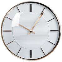 WANDUHR Kunststoff weiß/gold Daroca - Weiß, Kunststoff (34/34/3cm) - Beliani