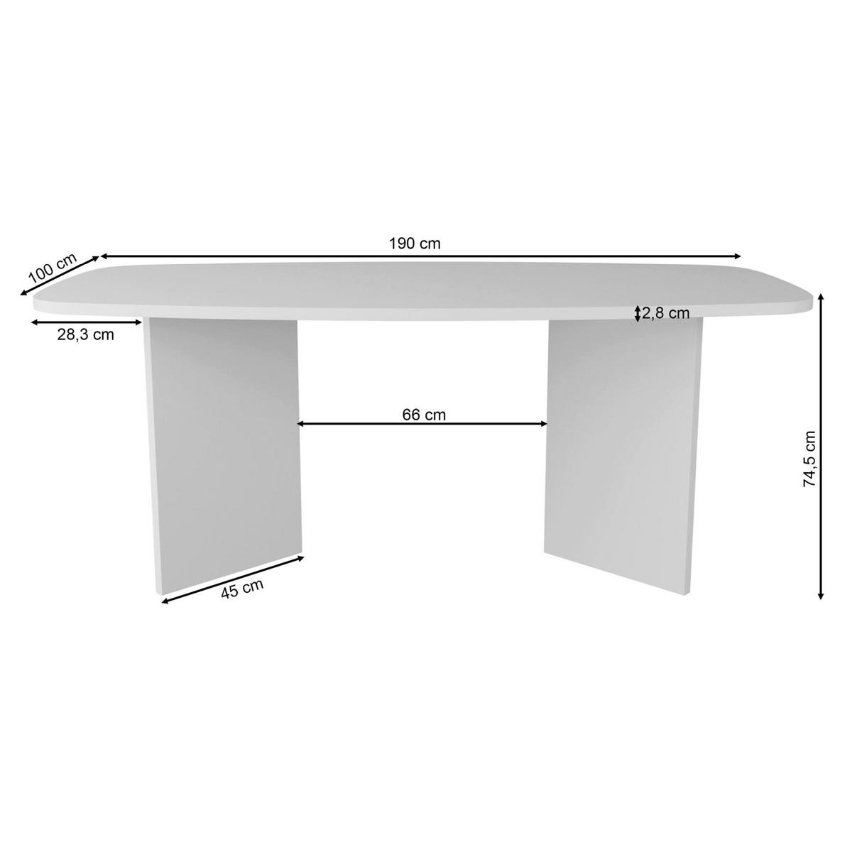 ESSTISCH PIANO Kaschmirgrau 190x100 cm - Taupe, Holzwerkstoff (100/190/74.5cm) - Selsey