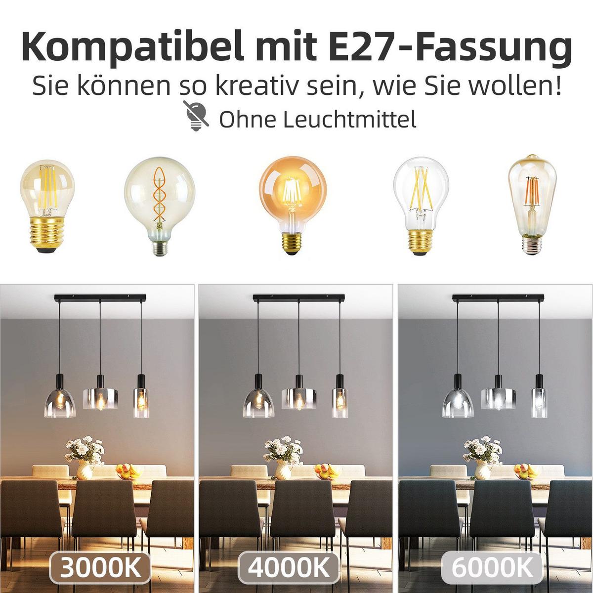 PENDELLEUCHTE Marsicano 55/5/180.5 cm - Schwarz, Metall (5/55/180.5cm) - Nettlife