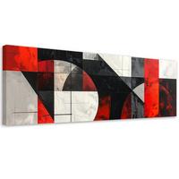 LEINWANDBILD 3D und geometrisch 120x40cm - Rot, Textil (120/40cm) - Feeby