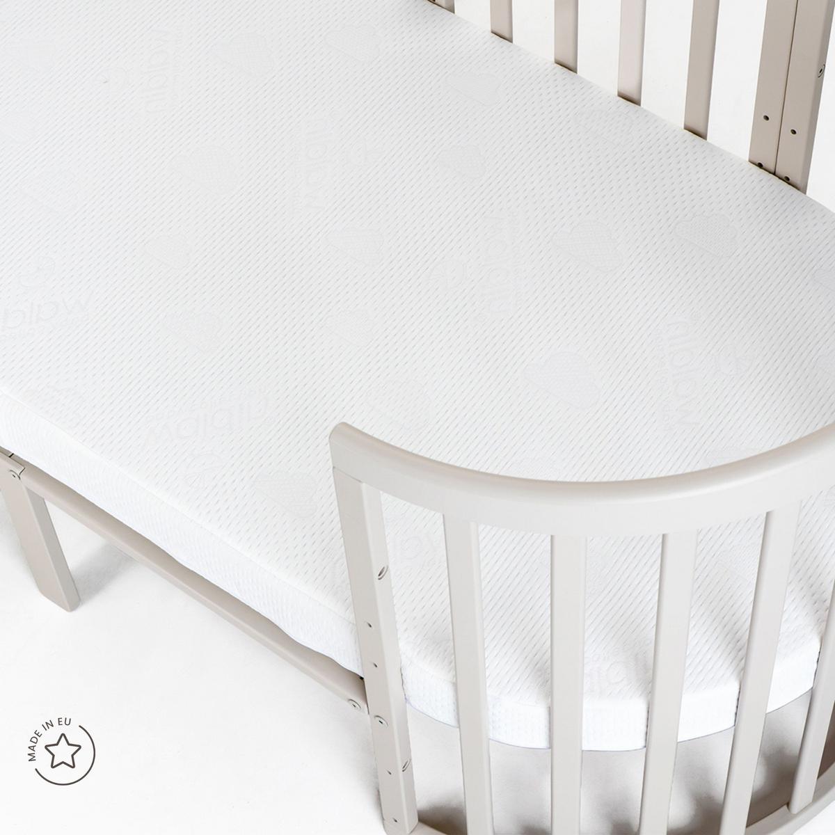 BABY Kokosmatratze 7in1 oval - Weiß, Naturmaterialien/Textil (73/125cm) - waldin