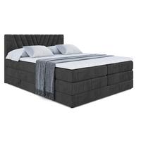 BOXSPRINGBETT ERNINA KING - 140x200 - H3/H4 - Schwarz - Schwarz, Holzwerkstoff (140/200cm) - ALTDECOR