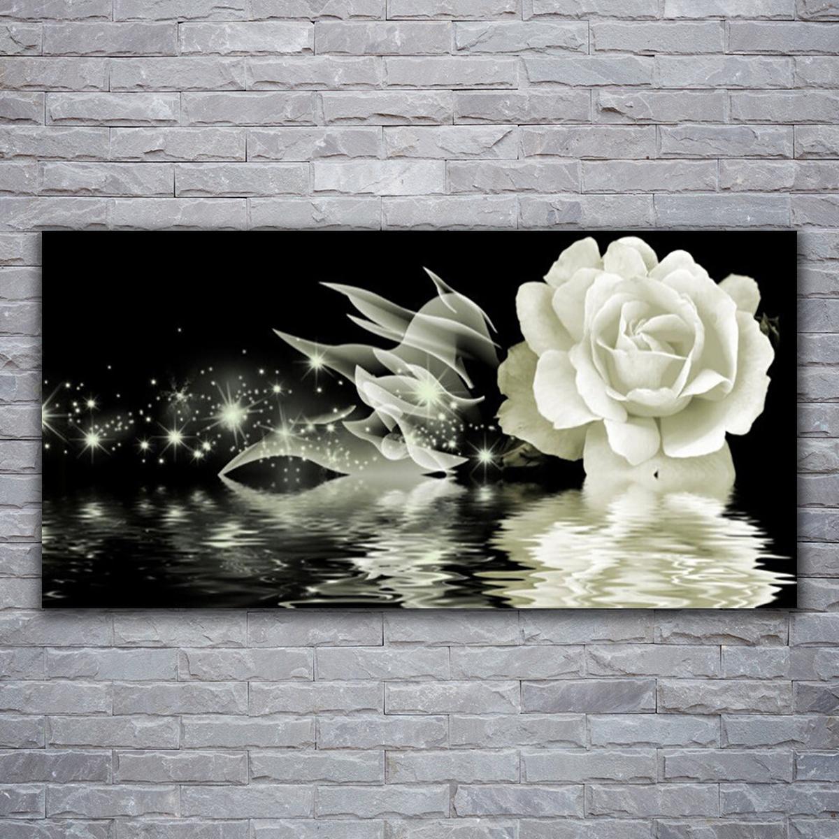 LEINWANDBILD 120x60 cm Magische Rosenblume - Schwarz, Textil (120/4cm) - TULUP