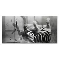 WANDUHR aus Glas 60x30 cm - Rippchen - Schwarz, Glas (60/30/0.4cm) - TULUP