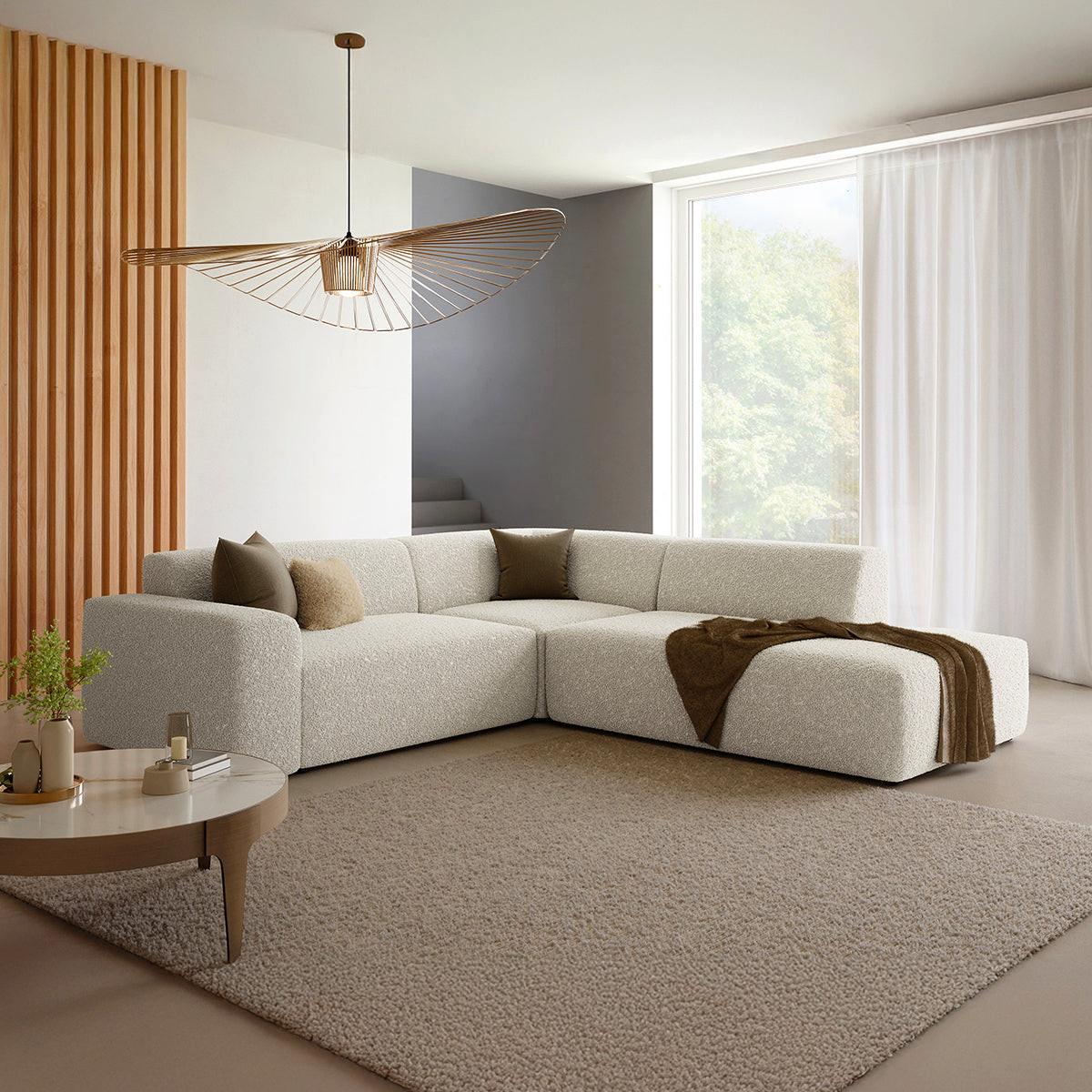 ECKSOFA Torino 5 Sitzplätze Beige - Beige, Holz (254/264cm) - Petits-meubles