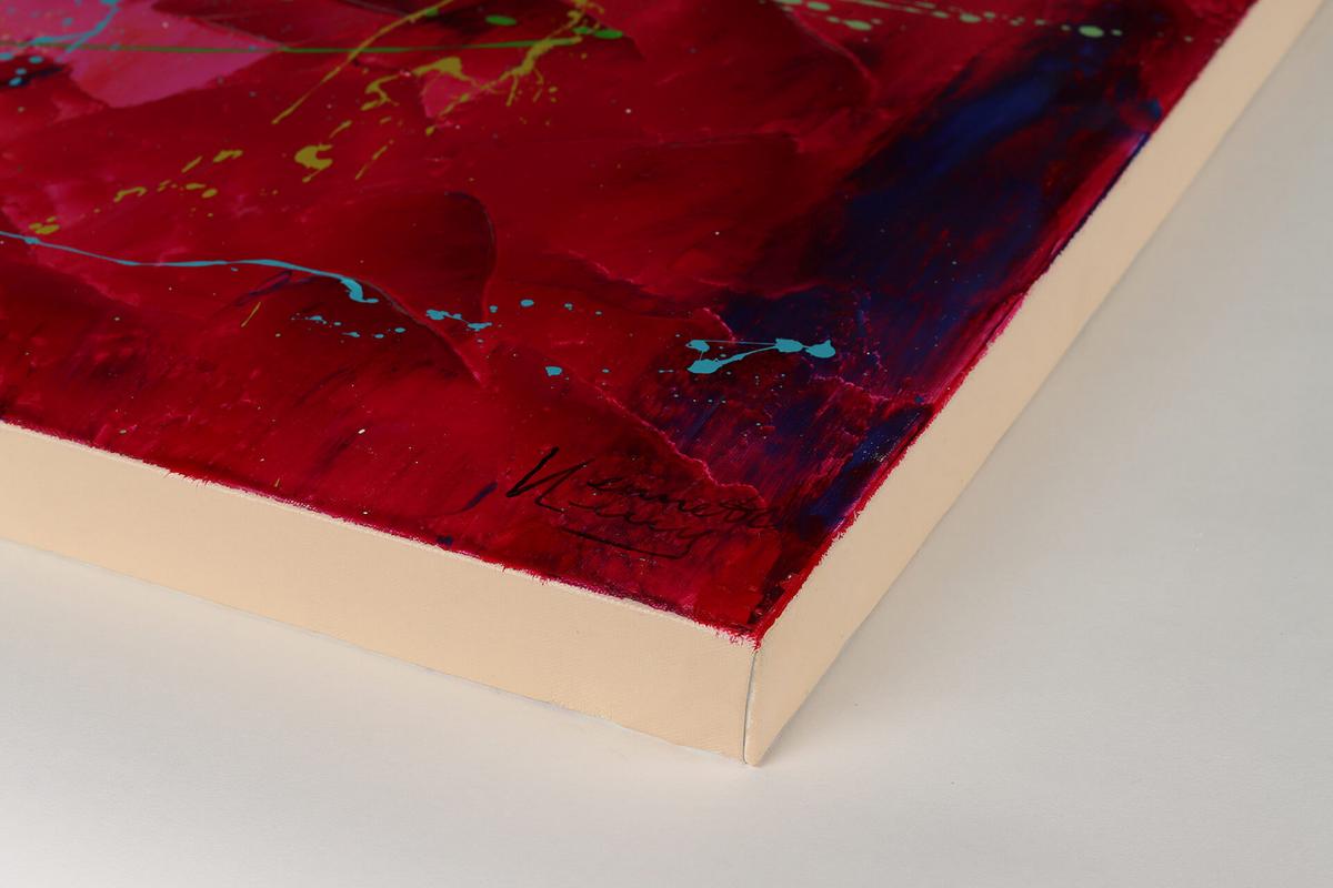 ÖLGEMÄLDE 150/50 cm - Blau/Gelb, Holz/Textil (150/50cm) - KUNSTLOFT