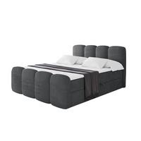 BOXBETT mit Matratze H4 und Lattenrost - NINA-Z - 160x200 cm - Dunkelgrau - Taupe, Holzwerkstoff (160/200cm)
