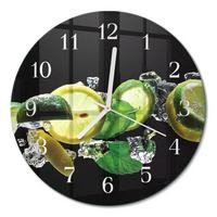 WANDUHR aus Glas Ø30 cm - Zitrone und Limette - Grün, Glas (30/30/0.4cm) - TULUP