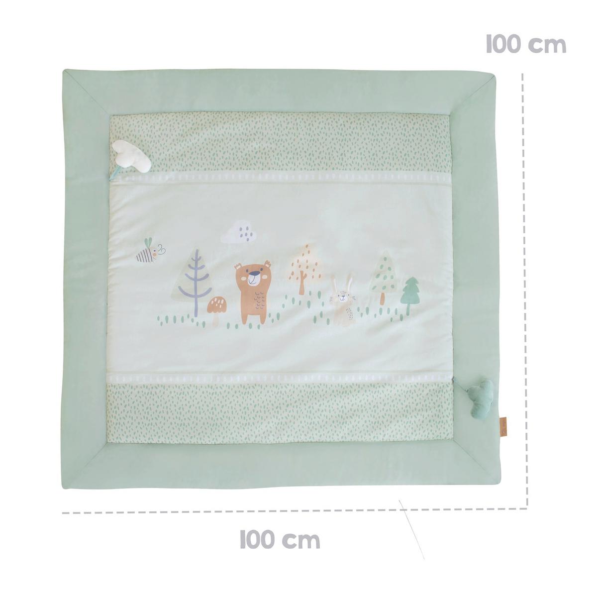 SPIEL- UND KRABBELDECKE - Woodland Buddies - 100 x 100 cm - Grün, Textil (100/100cm) - Roba