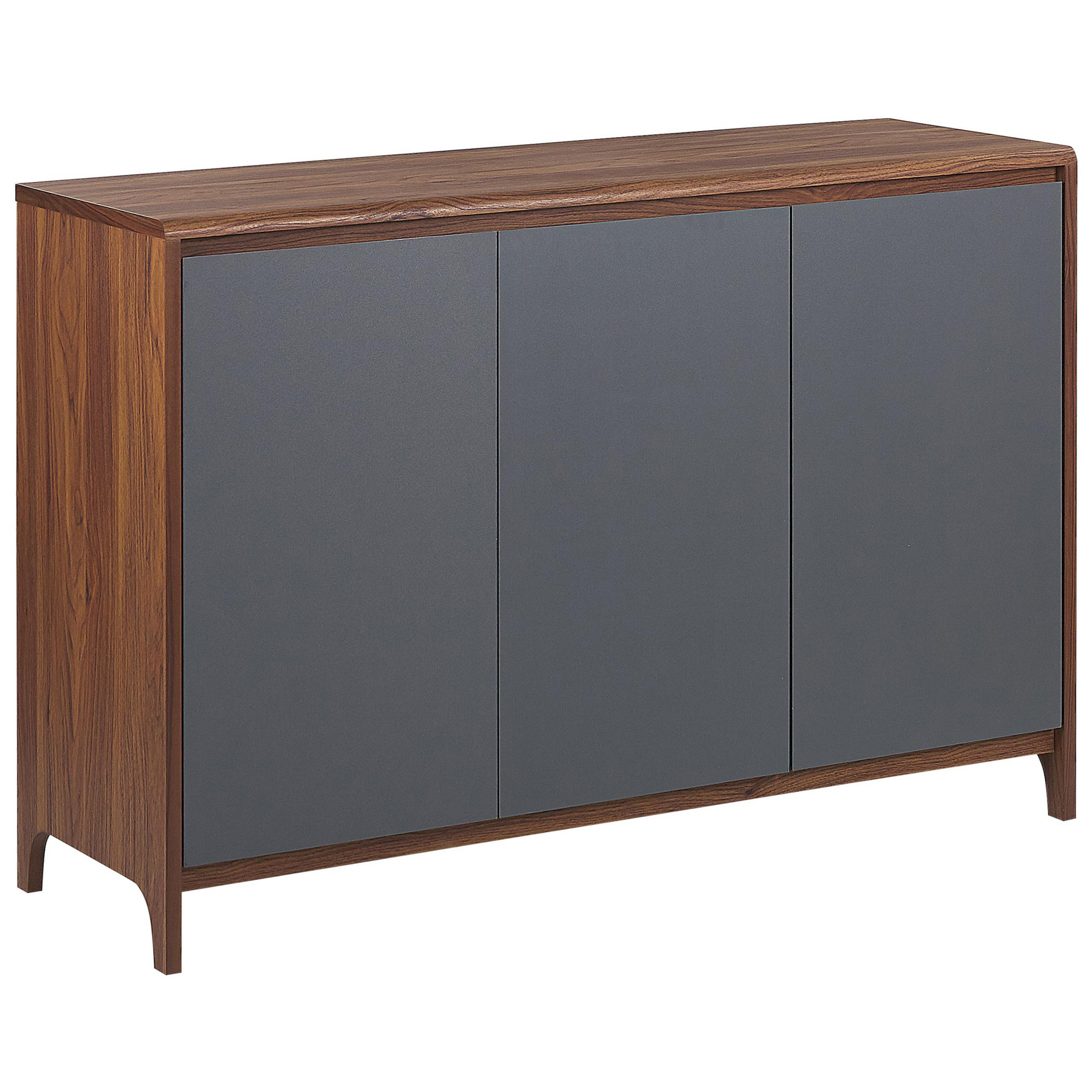 SCHRANK Grau Medfort - Braun, Holzwerkstoff (118/81/40cm) - Beliani