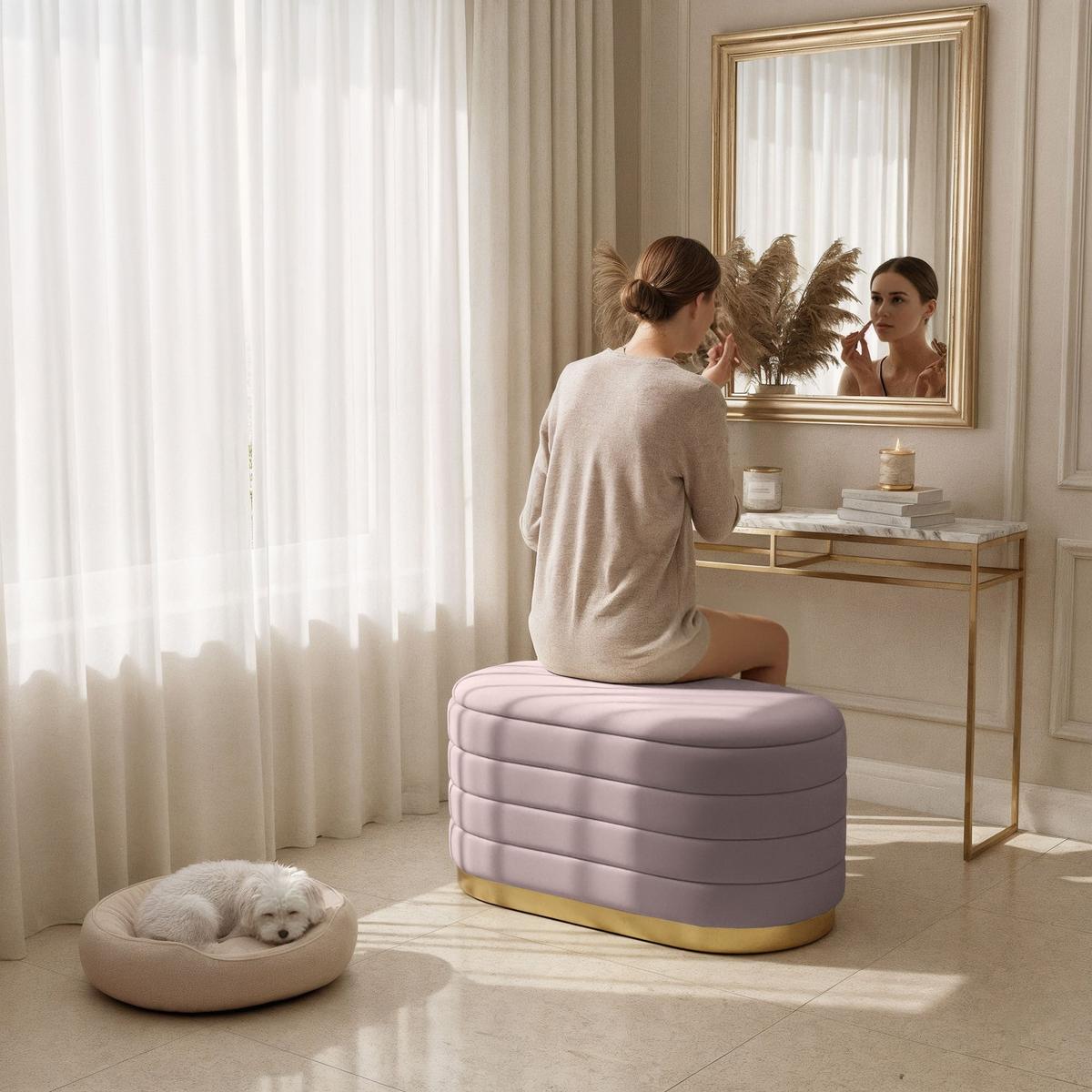 POLSTERBANK mi Stauraum Rosa - Rosa, Textil (80/42/42cm) - RAUMHIRSCH FURNITURE